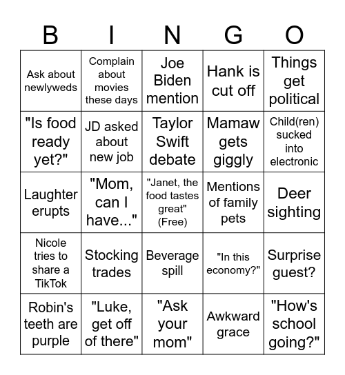 Rahe Christmas Bingo 2023 Bingo Card