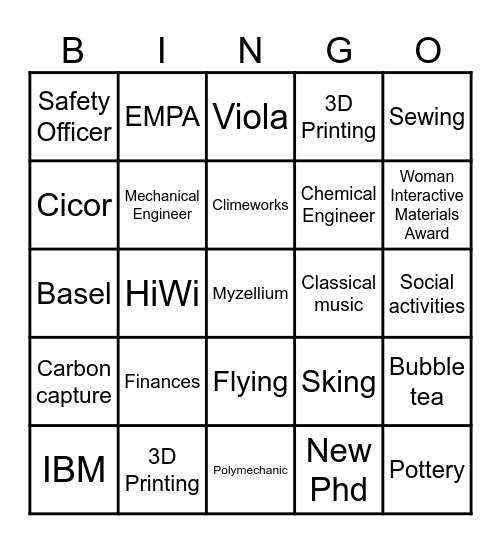 Complex Bingo Card