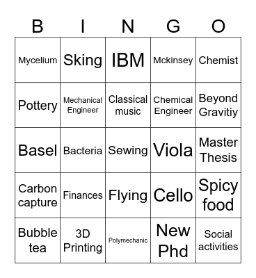 Complex Bingo Card