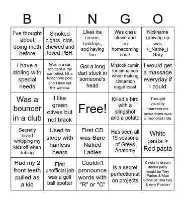 Thanksgiving Bingo Card
