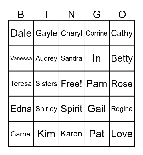Sisters In The Spirit Brunch Bingo Card