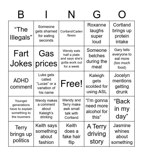 Thanksgiving 23 Bingo Card