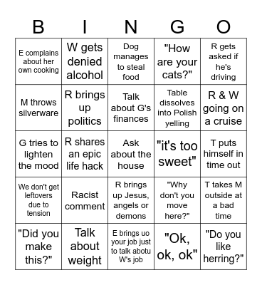 Thanksgiving Bingo Card