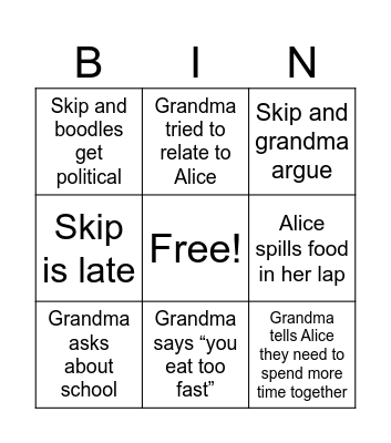 Thanksgiving Bingo Card