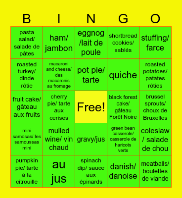 Sysco Foodie Bingo Card
