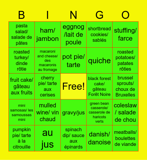 Sysco Foodie Bingo Card