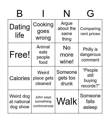 T-Weekend 2023 Bingo Card