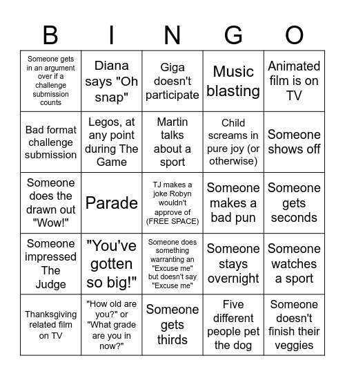 uh Bingo Card