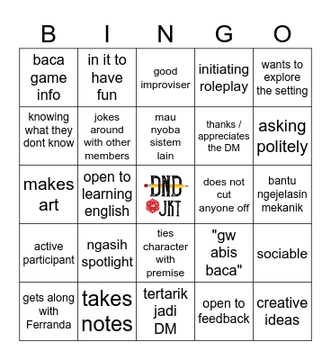 BAD NEWBIE BINGO Card