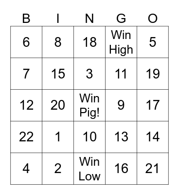 Thanksgiving Poker 2023 Bingo Card