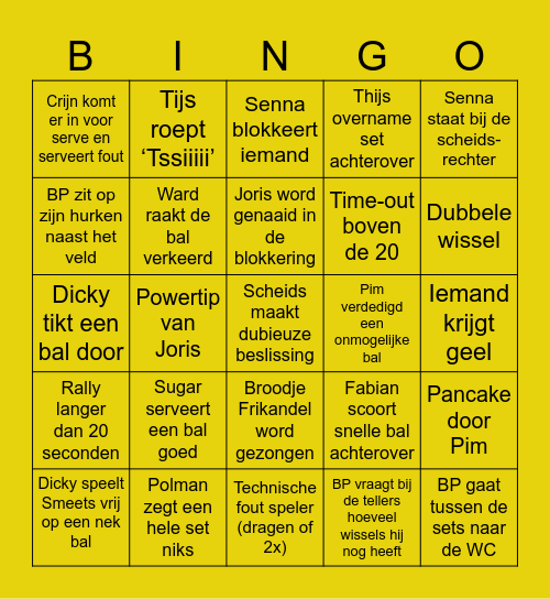 Pegasus Heren 1 bingo! Bingo Card