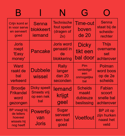 Pegasus Heren 1 bingo! Bingo Card