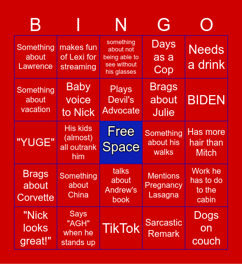 Will Bingo` Bingo Card