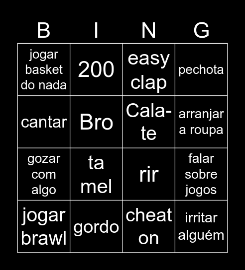 Lopes Bingo Card