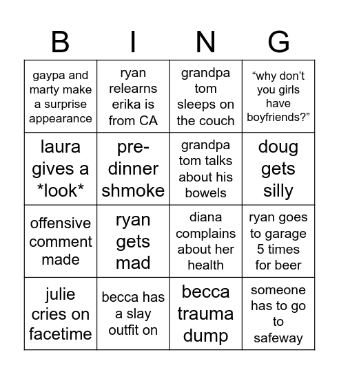 Thanksgiving 2023 Bingo Card