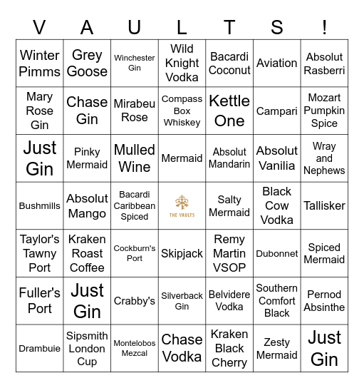 Vaults Spirit Bingo Card