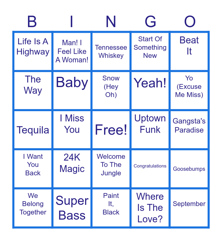 2023 Jang Family Music Bingo Bingo Card 2023 Jang Family Music Bingo Bingo Card