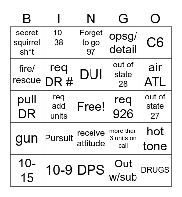 FRIYAY Bingo Card