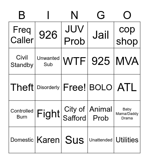 FRIYAY Bingo Card