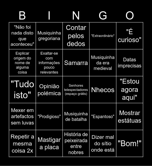 José Hermano Saraiva Bingo Card