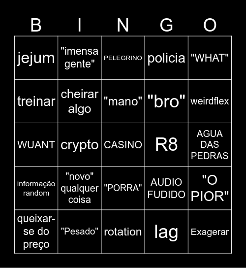 BINGOH Bingo Card