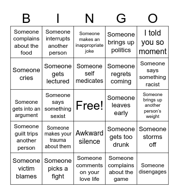 Thanksgiving Bingo Card