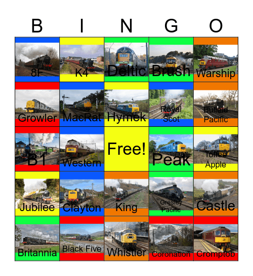 British Locomotives of the 20th Century Bingo Card