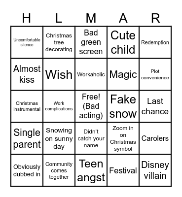 Hallmark Bingo Card