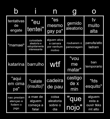 call Bingo Card