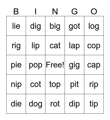 Sign Language Bingo Card