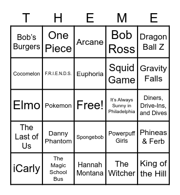 TV Theme Bingo Card