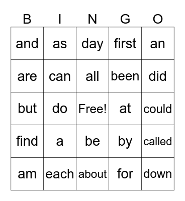 Bingo Fry's 1 - 100 Bingo Card