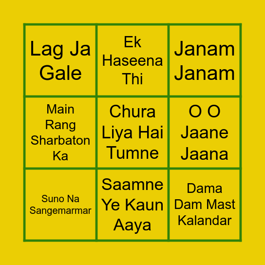 #UskaKaRaj Mehandi Housie Bingo Card