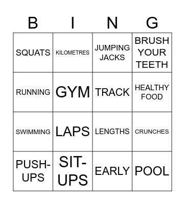 HFG UNIT 5 Bingo Card