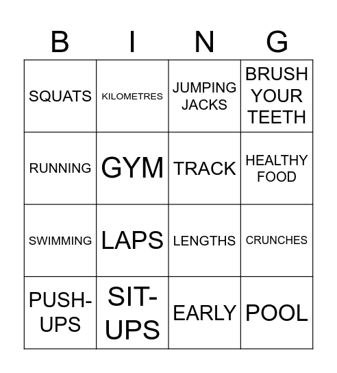 HFG UNIT 5 Bingo Card