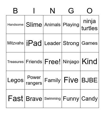 A S H E R Bingo Card