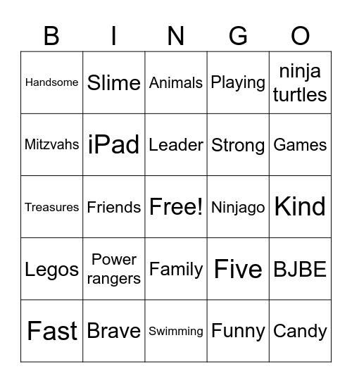 A S H E R Bingo Card