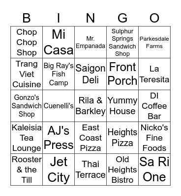 New and Improved Bingo Card