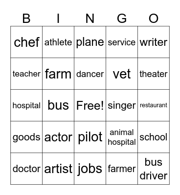 Jobs and Workplace Bingo Card