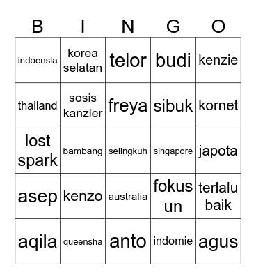 irene is mart Bingo Card