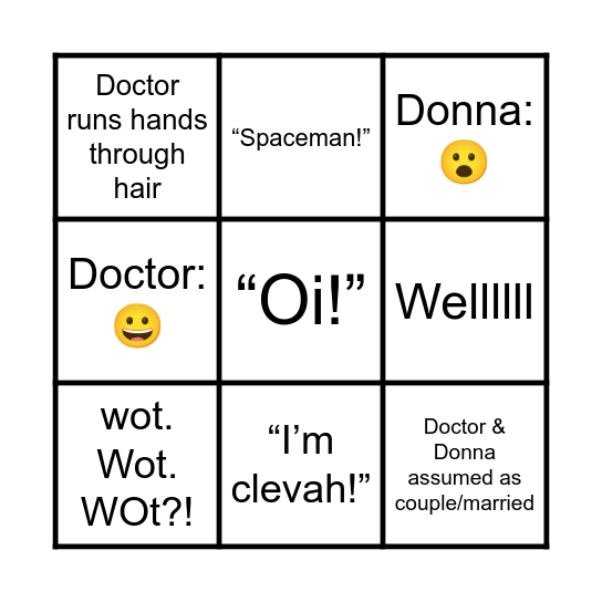 Doctor Who Bingo! Bingo Card