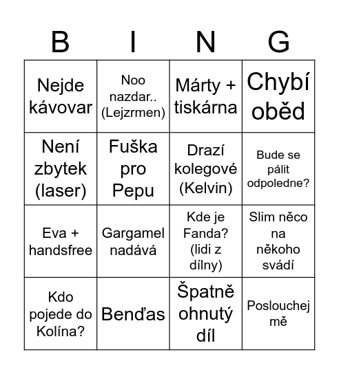 MDT Bingou Bingo Card