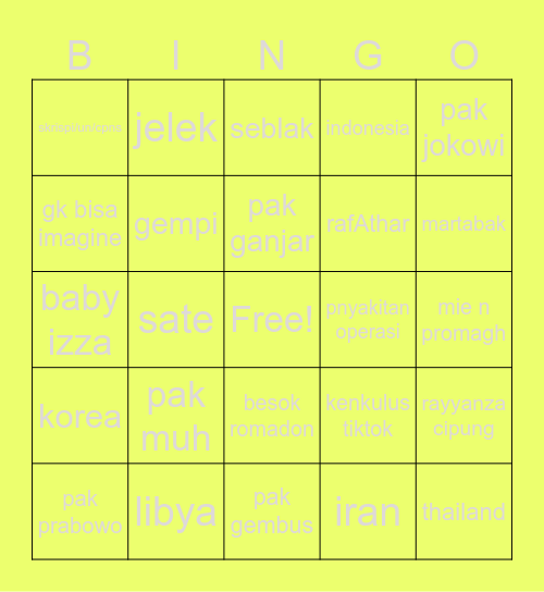 bingo yongji Bingo Card