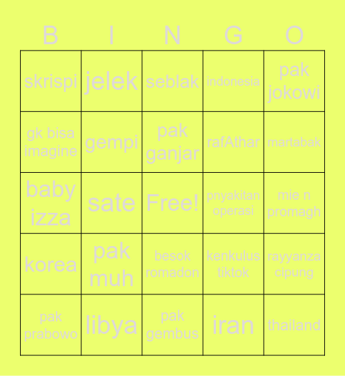 bingo yongji Bingo Card