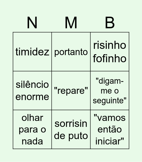 Nuno Machado Bingo Card