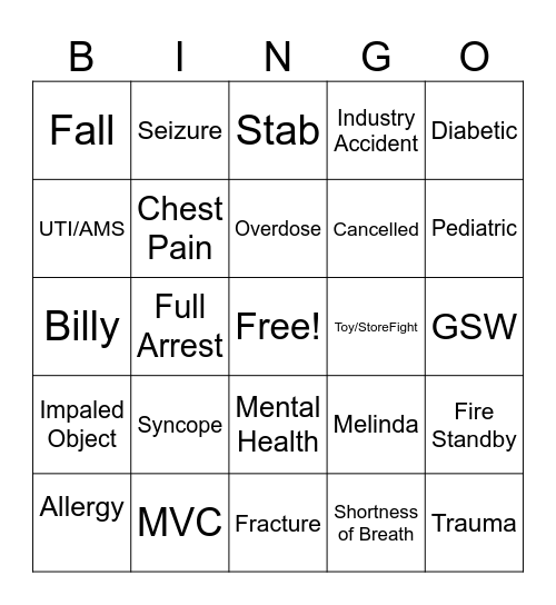 Black Friday 911 Bingo Card