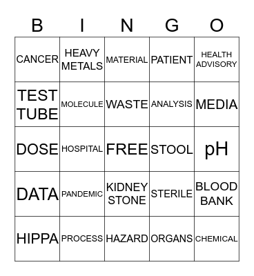 DIAGNOSIS DETECTIVE BINGO Card