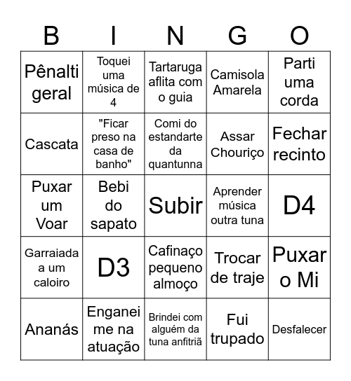 Bingo Quantunna Bingo Card