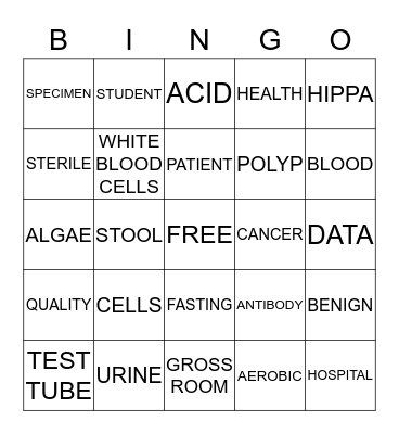 DIAGNOSIS DETECTIVE BINGO Card