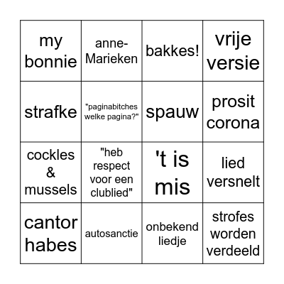 Se cantus bingo Card